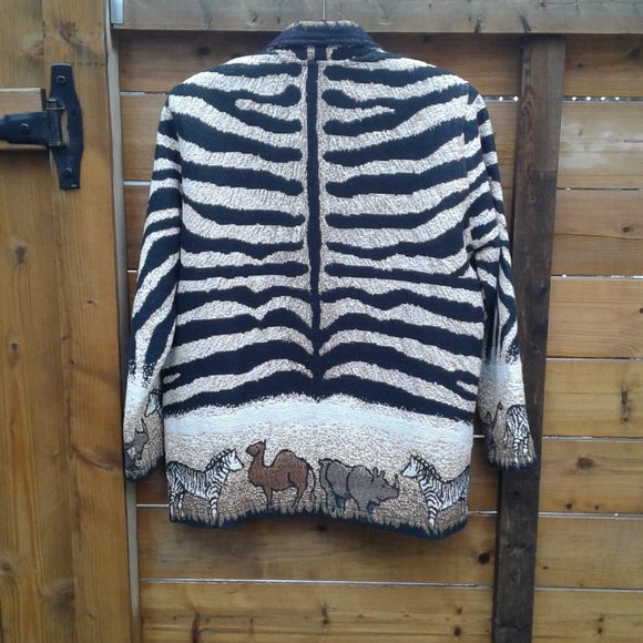 Vintage rare Painted Pony Safari zebra print blazer/jacket - Picture 2 of 12